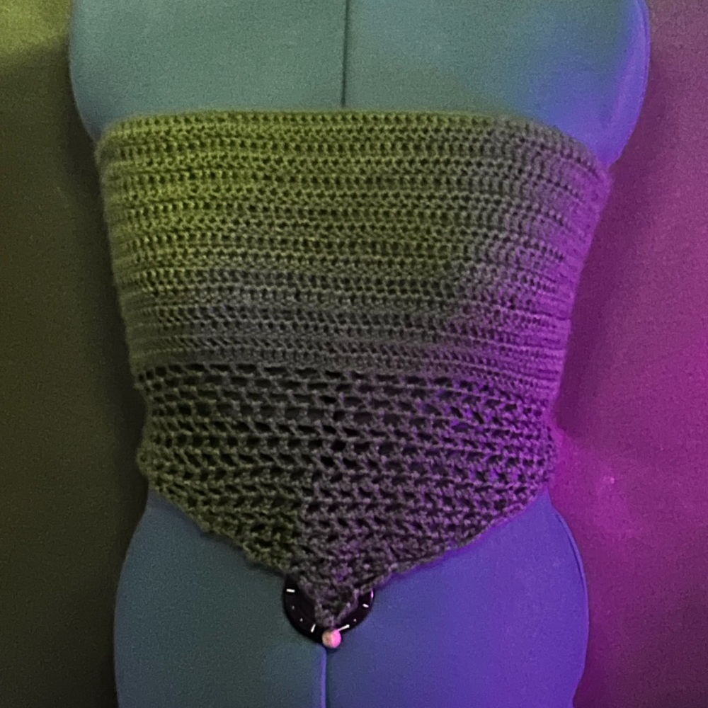 Handcrafted Green Crochet Tube Top